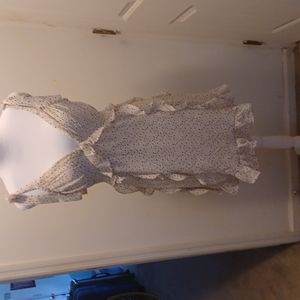 Storia Smocked Ruffle Star Print Mini Dress - Fits Medium (but labeled Large)